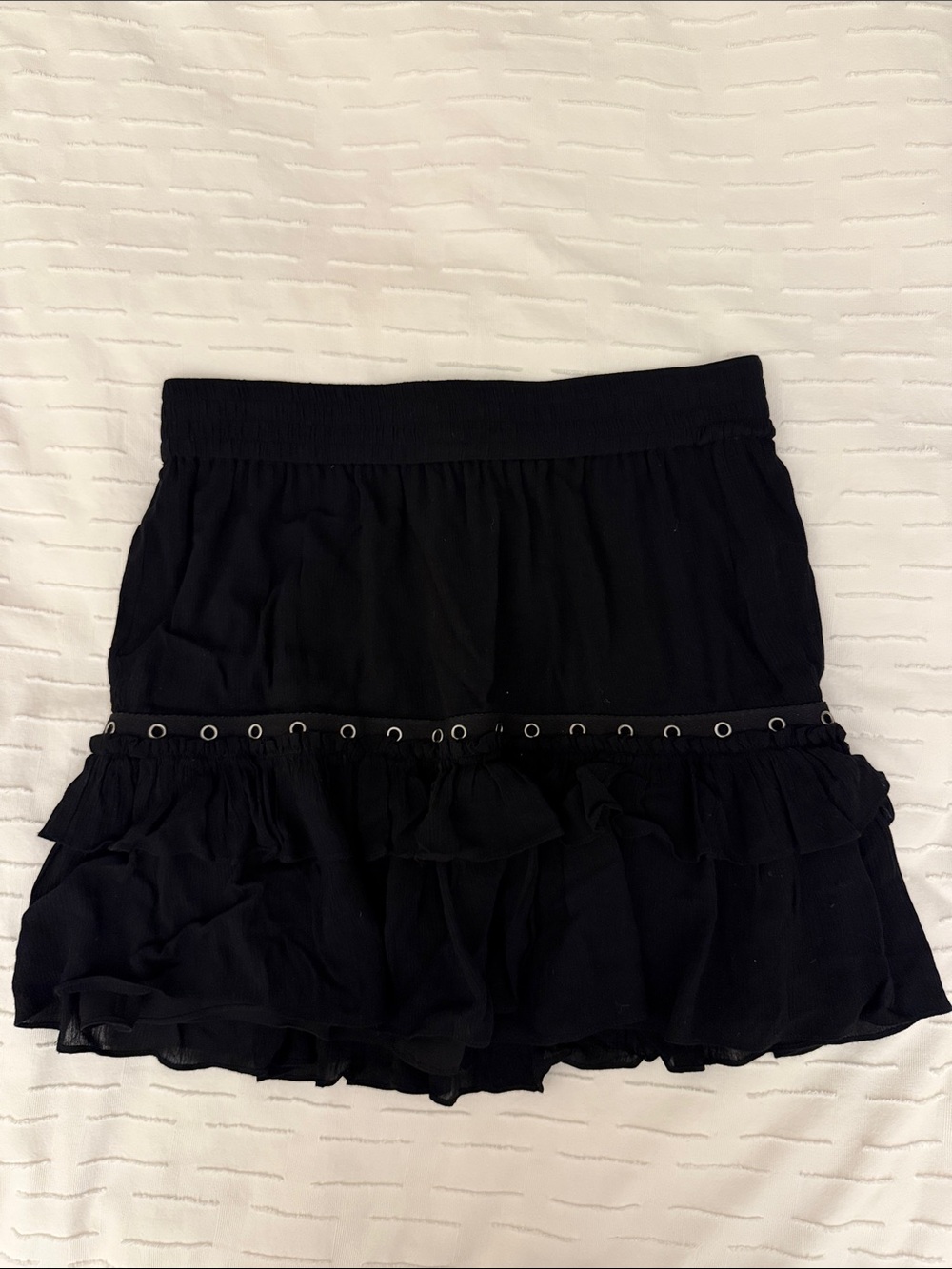 Rebecca Minkoff Black Ruffle Mini Skirt